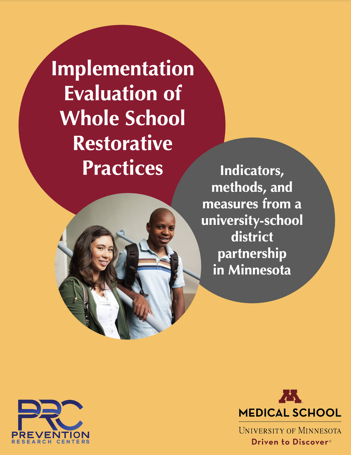 Cover of report with UMN branding and photo of two teens